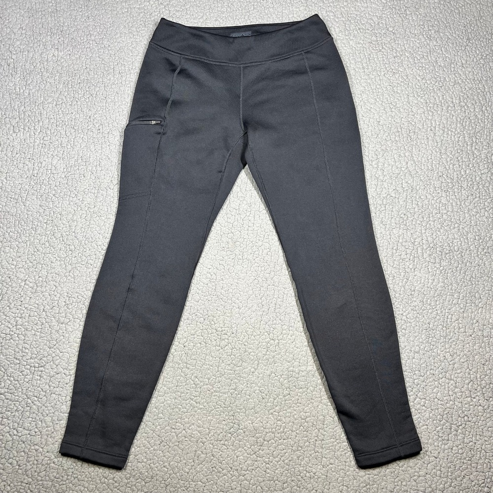 Patagonia Polartec Power Stretch Pants Women M Fleece Lined Black Hiking Winter
